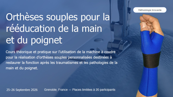 Orthèses souples pour la rééducation de la main et du poignet